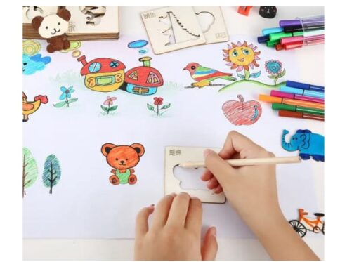 FunShapes Wooden Stencils Drawing Set – Pack of 10