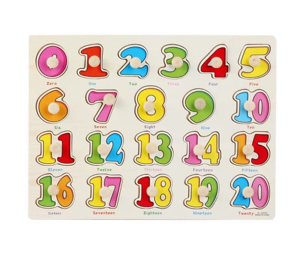 Peg Knob Puzzle - Numbers 1 - 20