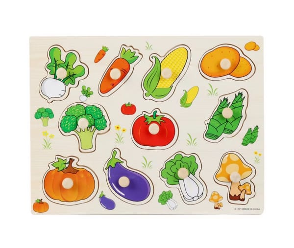 Peg Knob Puzzle - Vegetables