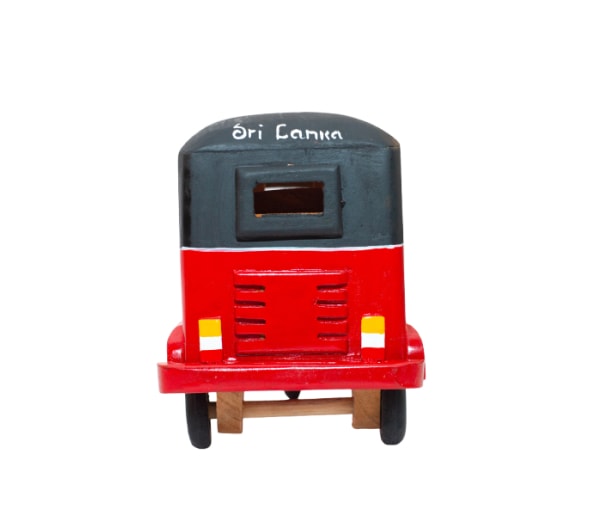 Handmade Wooden Tuk Tuk - Wooden - Sri Lankan Souvenier Red