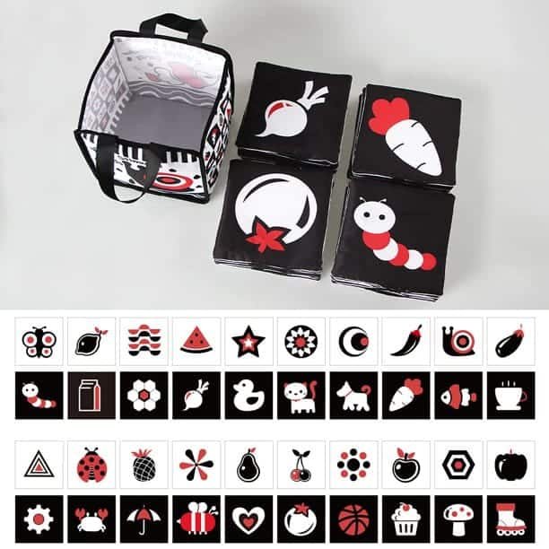 Black and White High Contrast Cloth Card Collection - Infant and Newborn Toys