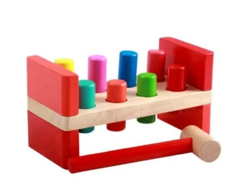 Pound and Play Wooden Pounding Bench