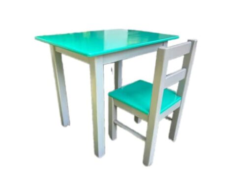 Kinder Kids Table and Chair Set - Green and Grey