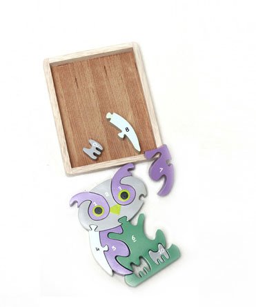 Wooden Owl Puzzle 1-10 numbers
